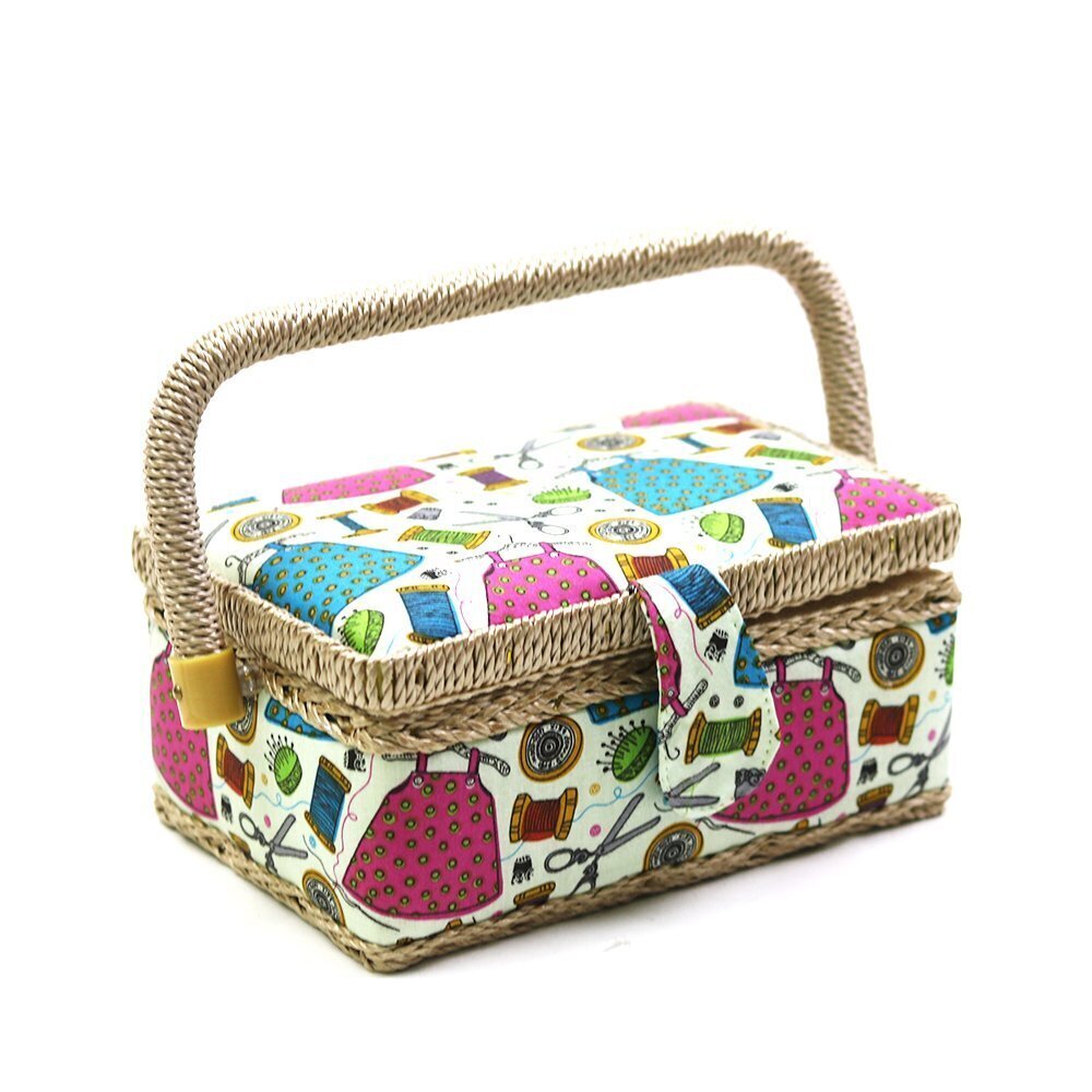 Small Sewing Basket with Sewing Kit Accessories for Girls/Kids/Beginners